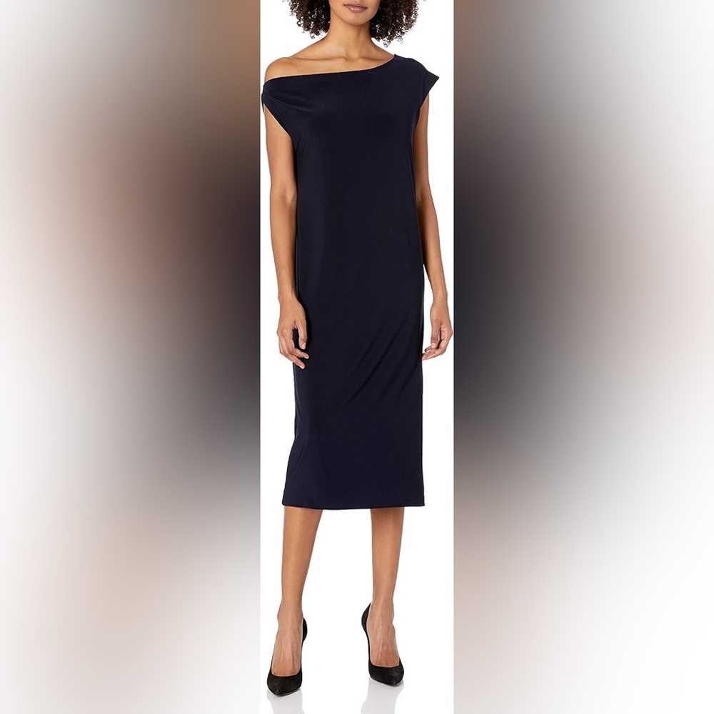 Norma Kamali Drop Shoulder Black Dress - Picture 6 of 9